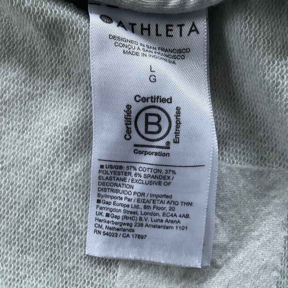 Athleta Studio Wrap Cardigan Sz L Light Gray Tie Front Open Sweatshirt Yoga Gym - Picture 8 of 8